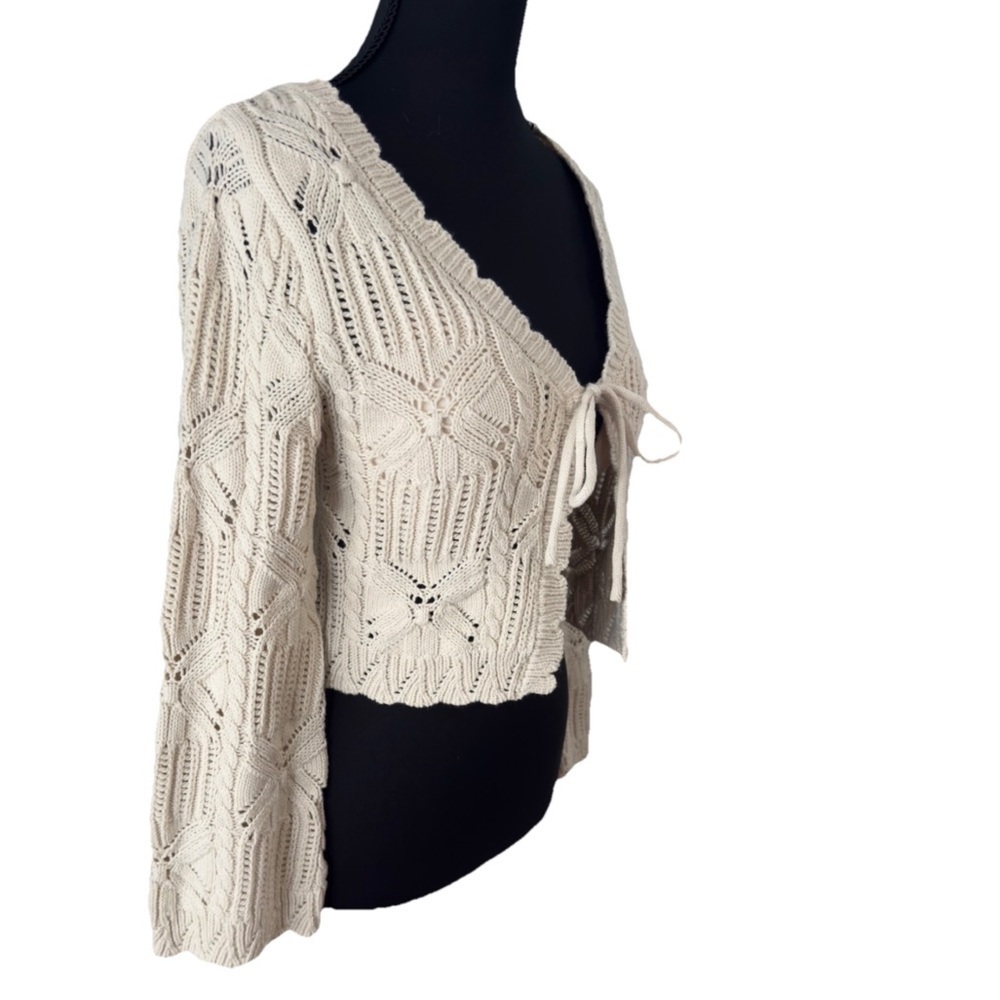 NWT Moon & Madison Cardigan Crochet Sweater Sz XS New 16” Length Bust 32”- 36” - Picture 2 of 4